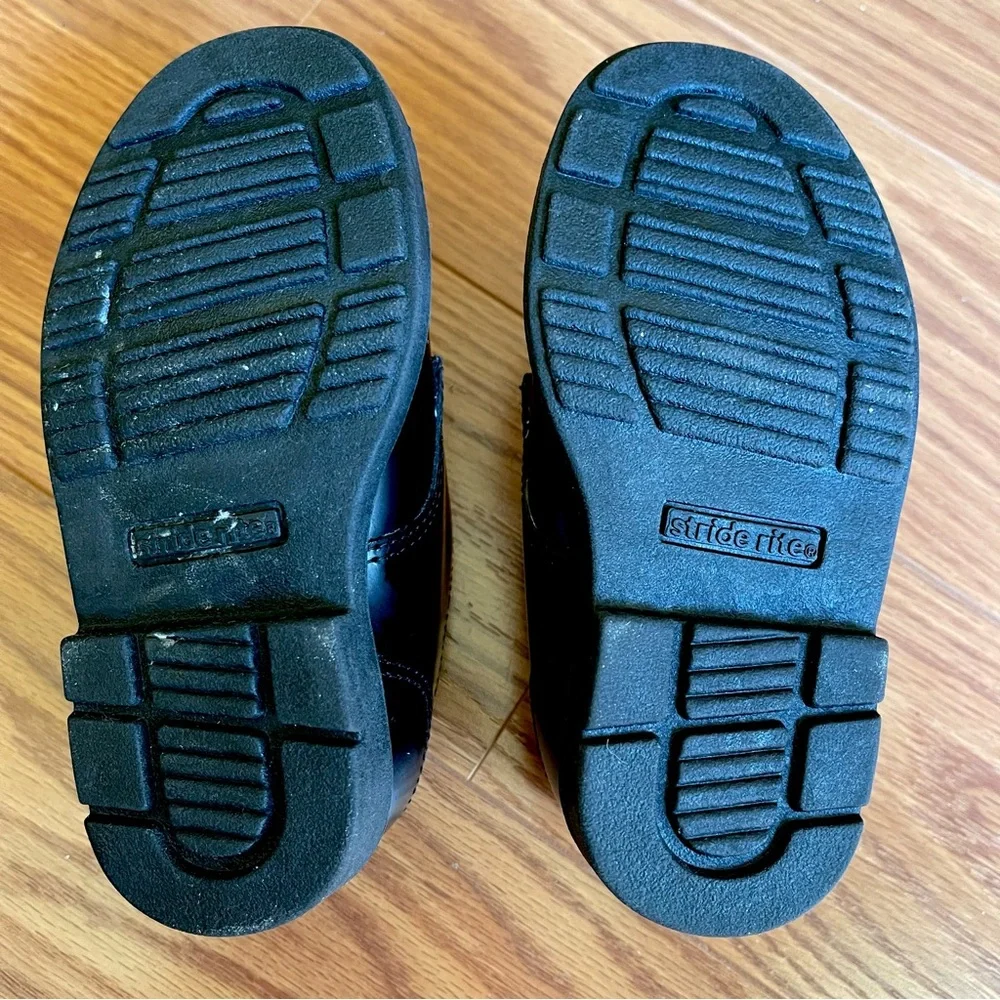 Little Boys Stride Rite Black Leather Dress Shoes w/ Buckles - Size 6 1/2 M